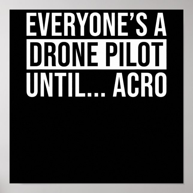 Jeder Drohnenpilot bis Acro Funny Quadcopter Poster (Vorne)