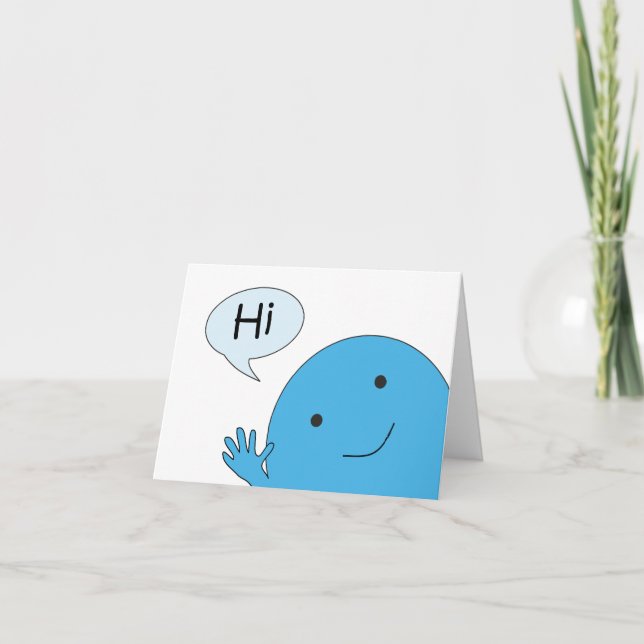 Jeder Fall Blue Typ Waving Hi Notecard Dankeskarte (Vorderseite)