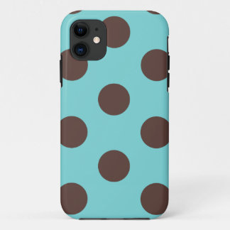 Jeder Fall Polka Dot Blue & Brown Case-Mate iPhone Hülle