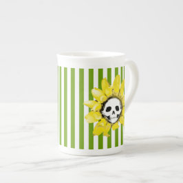 JEDER FARBSTRIPE Skull Sonnenblumen Tea Cup Prozellantasse