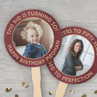 JEDER Geburtstag 2 Fotos Brushed Burgundy und Gold