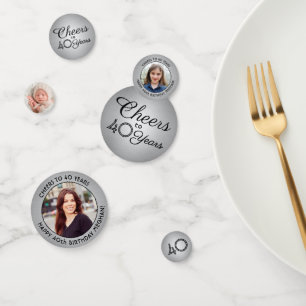 JEDER Geburtstag Cheers Black and Gray 3 Foto Konfetti