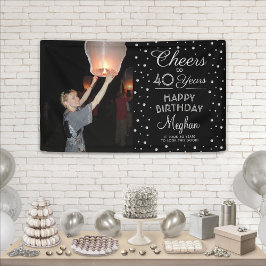 JEDER Geburtstag Cheers Black Silver Confetti 1 Fo Banner
