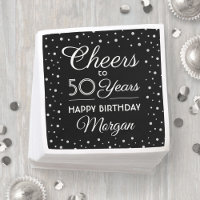 JEDER Geburtstag Cheers Black, White & Silver Glit