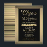 JEDER Geburtstag Cheers Classic Border Black and G Einladung<br><div class="desc">Laden Sie Ihre Familie und Freunde zu einem eleganten Geburtstagsfest ein, bei dem Sie die Party Einladungen der Goldfolie aus Imitat und Schwarz genießen. Alle Formulierungen auf dieser Vorlage (inklusive "Cheers to 50 Years") sind für einen 50. Geburtstag Set, können aber für jedes Jahr oder jede Art von Veranstaltung einfach...</div>