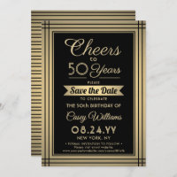 JEDER Geburtstag Cheers Elegante Classic Black and