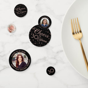 JEDER Geburtstag Cheers Elegantes Rosa und Black 3 Konfetti
