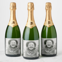 Jeder Geburtstag Chic Schwarze Typografie & Foto-P