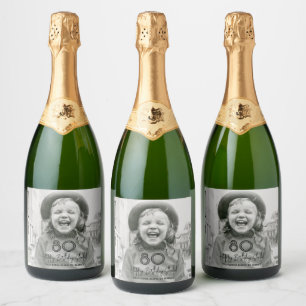 Jeder Geburtstag Chic Schwarze Typografie & Foto-P