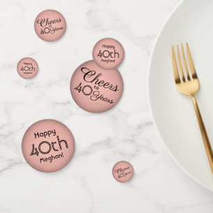 JEDER Geburtstag jubelt Elegantes Rosa und Schwarz Konfetti