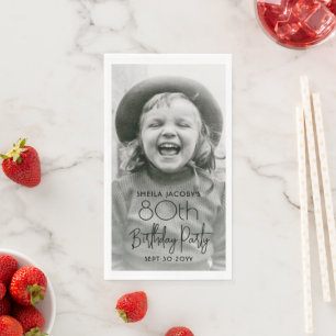 JEDER Geburtstag Schick Stylische Typografie & Fot Serviette