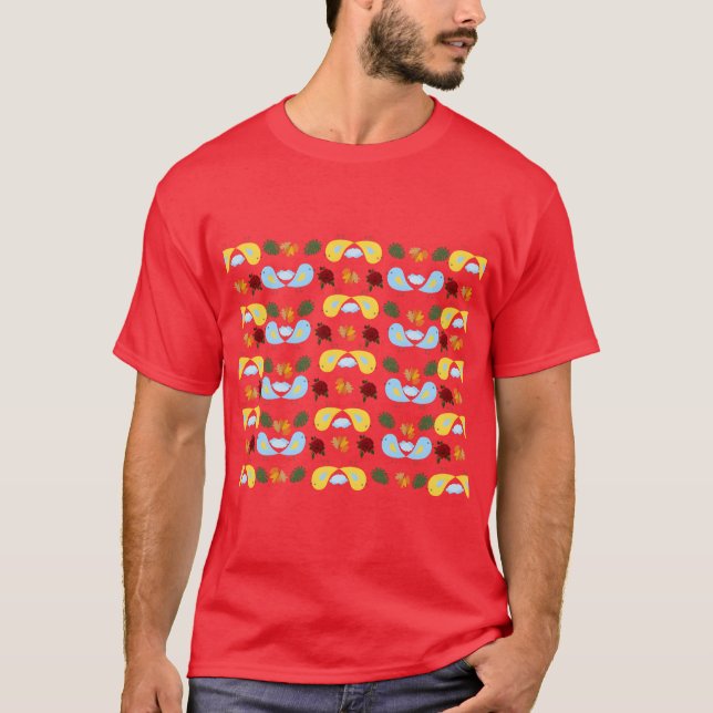 Jeder goldene Vögel Musterjunge T-Shirt (Vorderseite)