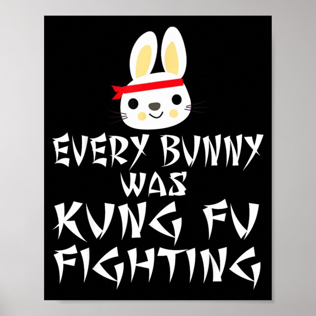 Jeder Hase kämpfte Kung-Fu-Witz-OsternJeder Poster (Vorne)