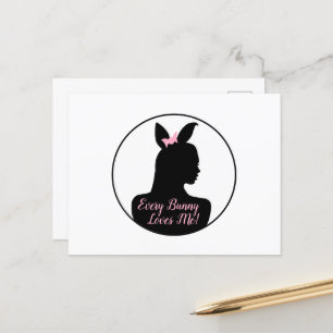 Jeder Hase liebt mich! Häschen-Mädchen Postkarte
