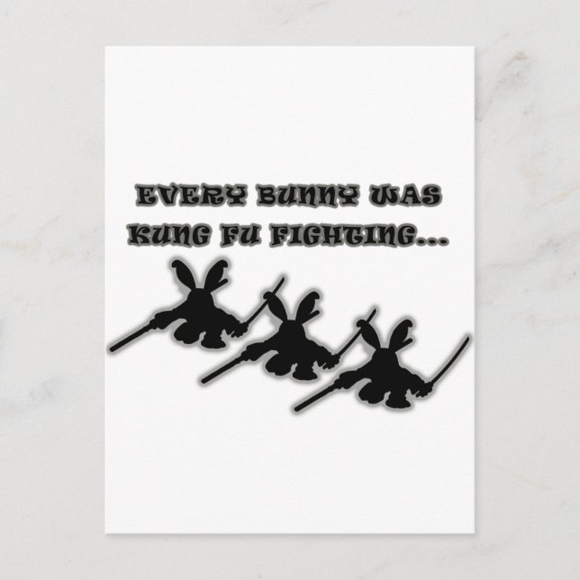 Jeder Hase war kung fu kämpfen... Postkarte (Vorderseite)