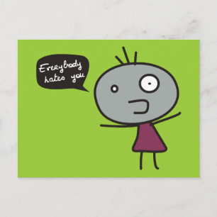 Jeder hasst dich postkarte