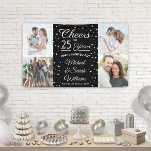 Jeder Hochzeitstag Prost 4 Foto Schwarz und Weiß Banner