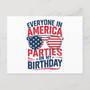 Jeder in Amerika Partys auf meinem Geburtstag Postkarte