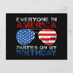 Jeder in Amerika Partys auf meinem Geburtstag Postkarte