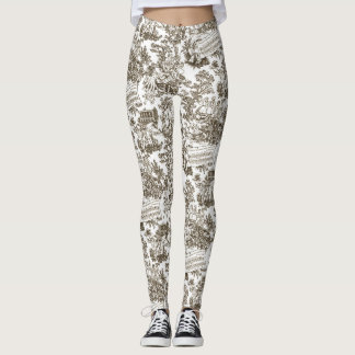 Jeder in Harmony Toile de Jouy (natürliche Tinte) Leggings