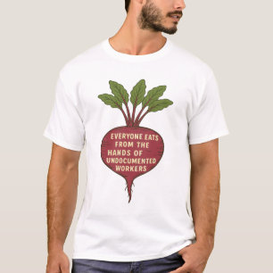Jeder isst von den Händen der nicht dokumentierten T-Shirt