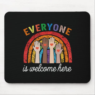 Jeder ist hier Idaho Lehrerin Rainbow Vin willkomm Mousepad