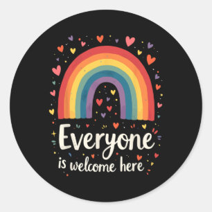 Jeder ist hier willkommen, Idaho Erzieher Pride Ra Runder Aufkleber