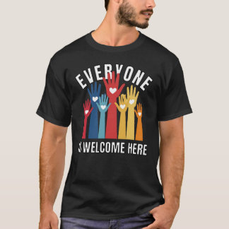 Jeder ist hier willkommen - Inklusivität & Diversi T-Shirt