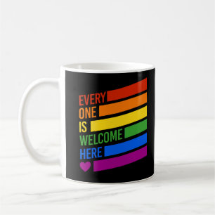 Jeder ist hier willkommen kaffeetasse