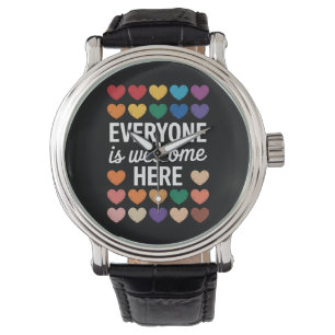 Jeder ist hier willkommen LGBTQ Armbanduhr