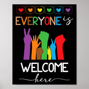 Jeder ist hier willkommen, Prith Monat Lgbtq Regen Poster