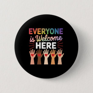 Jeder ist hier willkommen Shirt Lehrer Button