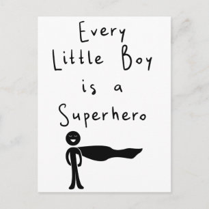 jeder kleine Junge ist ein Superheld Postkarte