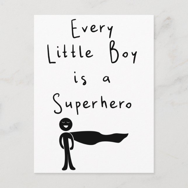 jeder kleine Junge ist ein Superheld Postkarte (Vorderseite)