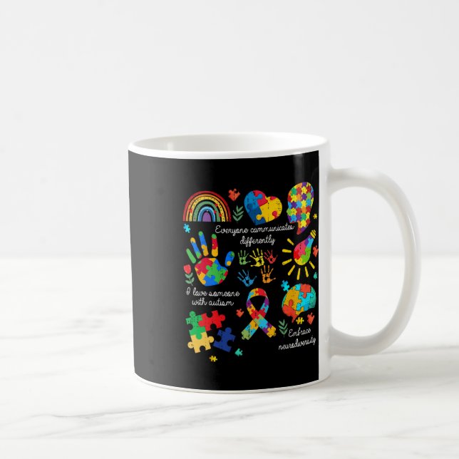 Jeder kommuniziert anders Autismus Neurodive Kaffeetasse (Rechts)