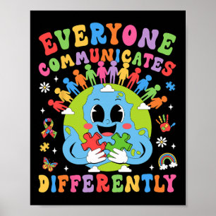 Jeder kommuniziert anders Autismus Sprachtherapie Poster