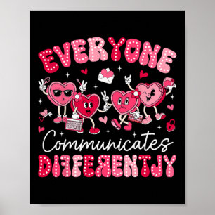 Jeder kommuniziert anders Autismusan Valentinstag Poster