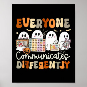 Jeder kommuniziert anders Halloween Sped T Poster