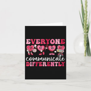 Jeder kommuniziert anders Herz Autismus Val Karte