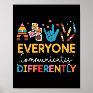 Jeder kommuniziert anders Sped Autismus Sprache Poster