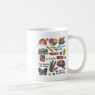 Jeder kommuniziert anders über Autismus-Bewusstsei Kaffeetasse