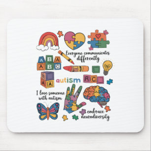 Jeder kommuniziert anders über Autismus-Bewusstsei Mousepad