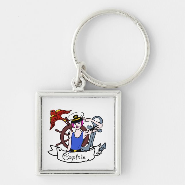 Jeder LGBTQ-Punk-Segler Button auf Postkarte Schlüsselanhänger (Vorne)