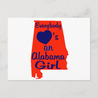 Jeder Liebe ein Alabama Girl Orange und Marine Postkarte