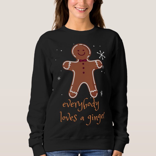Jeder Liebe ein Ingwer Weihnachtsgingerbrot Mann Sweatshirt (Vorderseite)