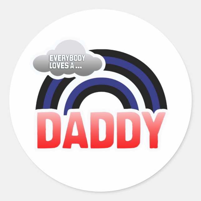 JEDER LIEBE EIN LEDERER DADDY RUNDER AUFKLEBER (Vorderseite)
