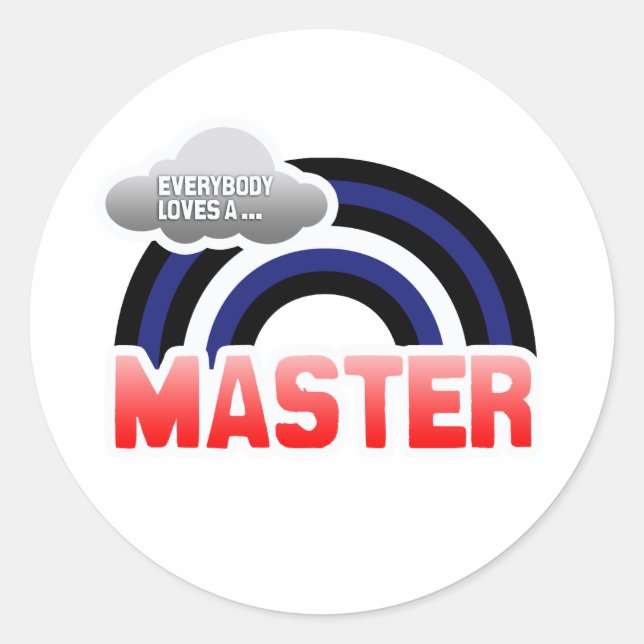 JEDER LIEBE EIN MASTER RUNDER AUFKLEBER (Vorderseite)