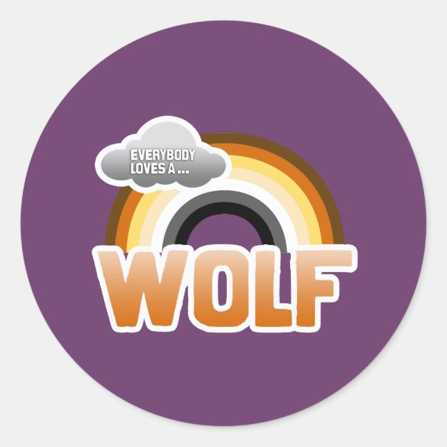 Jeder Liebe ein Wolf Runder Aufkleber (Vorderseite)