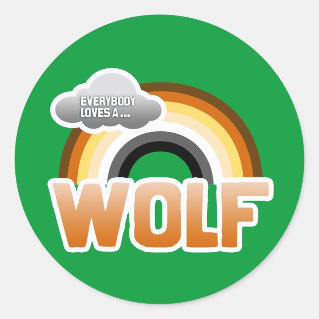Jeder Liebe ein Wolf Runder Aufkleber (Vorderseite)