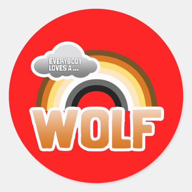 Jeder Liebe ein Wolf Runder Aufkleber (Vorderseite)